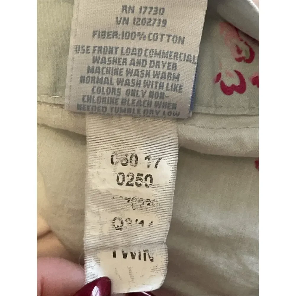 Rachel Ashwell Simply Shabby Chic Twin FADED PAPER ROSE Duvet Cover Pink Blue